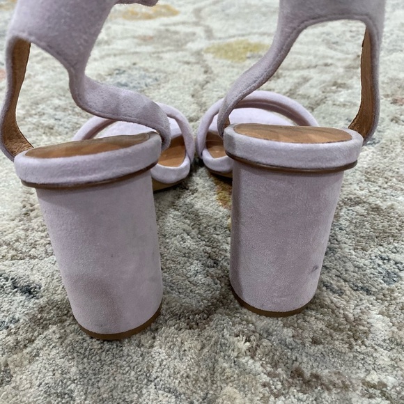 Madewell The Rosalie High-Heel Lilac Lavender Double Strap Suede Sandal Size 8 - Picture 3 of 9